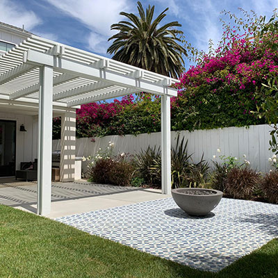 Newly constructed Pergola and hardscaping